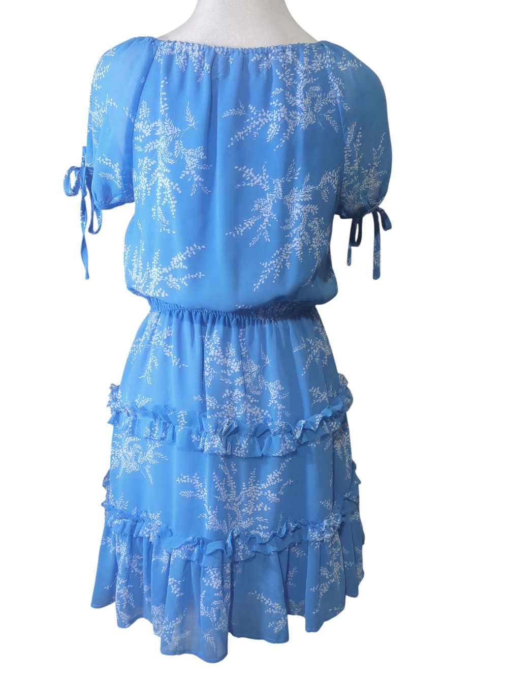 Etiquette Clothiers Blue and White Floral Mini Dress - Picture 3 of 6